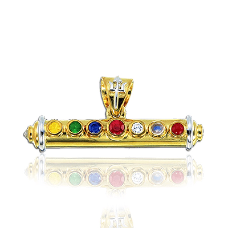 Navaratna tube pendant
