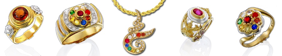 Five AGT rings and pendants